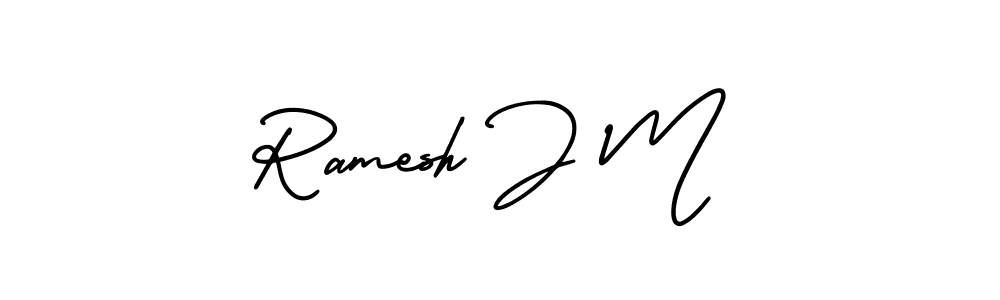 Similarly AmerikaSignatureDemo-Regular is the best handwritten signature design. Signature creator online .You can use it as an online autograph creator for name Ramesh J M. Ramesh J M signature style 3 images and pictures png