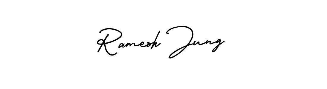 It looks lik you need a new signature style for name Ramesh Jung. Design unique handwritten (AmerikaSignatureDemo-Regular) signature with our free signature maker in just a few clicks. Ramesh Jung signature style 3 images and pictures png