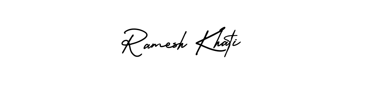 Use a signature maker to create a handwritten signature online. With this signature software, you can design (AmerikaSignatureDemo-Regular) your own signature for name Ramesh Khati. Ramesh Khati signature style 3 images and pictures png