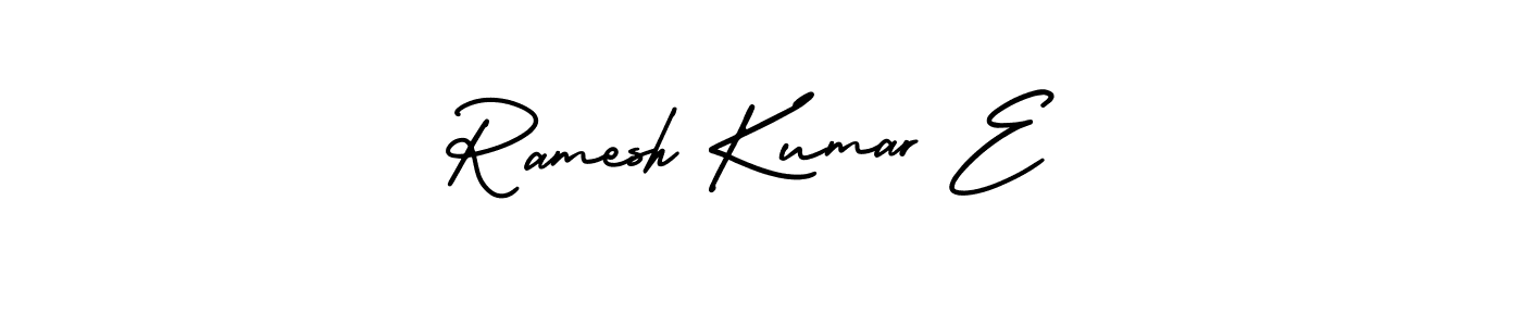if you are searching for the best signature style for your name Ramesh Kumar E. so please give up your signature search. here we have designed multiple signature styles  using AmerikaSignatureDemo-Regular. Ramesh Kumar E signature style 3 images and pictures png