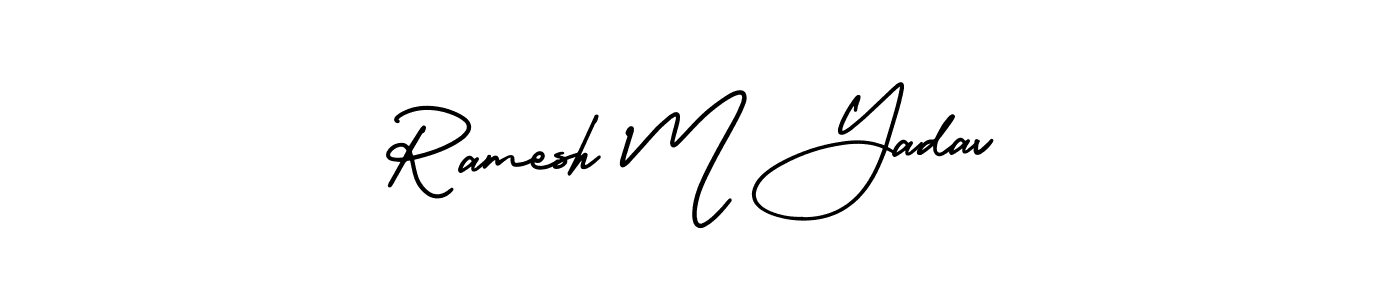 Also You can easily find your signature by using the search form. We will create Ramesh M Yadav name handwritten signature images for you free of cost using AmerikaSignatureDemo-Regular sign style. Ramesh M Yadav signature style 3 images and pictures png