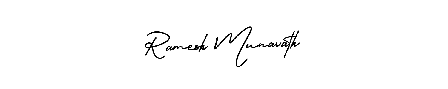 Ramesh Munavath stylish signature style. Best Handwritten Sign (AmerikaSignatureDemo-Regular) for my name. Handwritten Signature Collection Ideas for my name Ramesh Munavath. Ramesh Munavath signature style 3 images and pictures png
