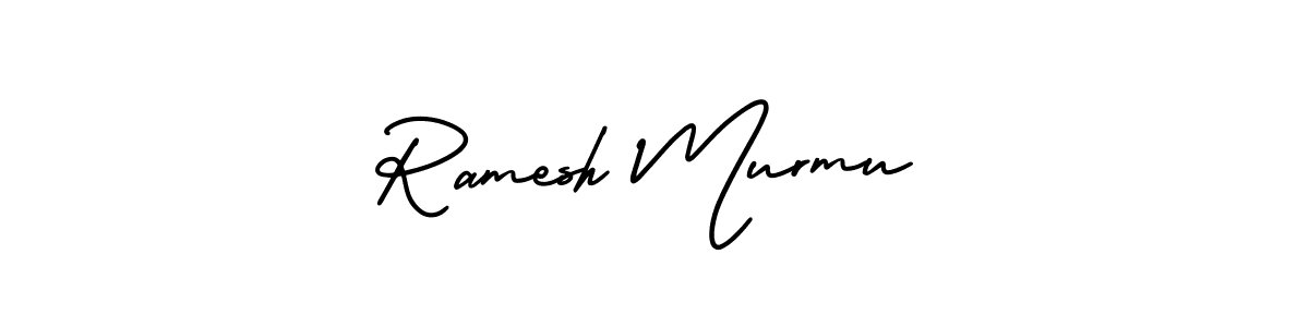 The best way (AmerikaSignatureDemo-Regular) to make a short signature is to pick only two or three words in your name. The name Ramesh Murmu include a total of six letters. For converting this name. Ramesh Murmu signature style 3 images and pictures png