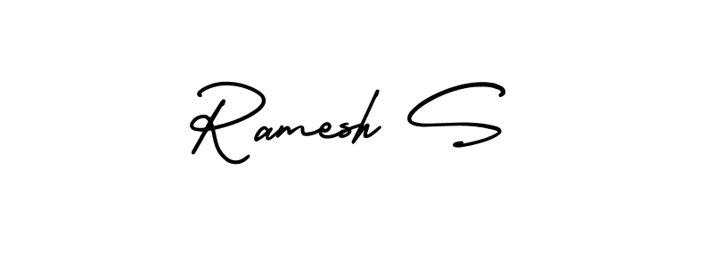 Ramesh S stylish signature style. Best Handwritten Sign (AmerikaSignatureDemo-Regular) for my name. Handwritten Signature Collection Ideas for my name Ramesh S. Ramesh S signature style 3 images and pictures png