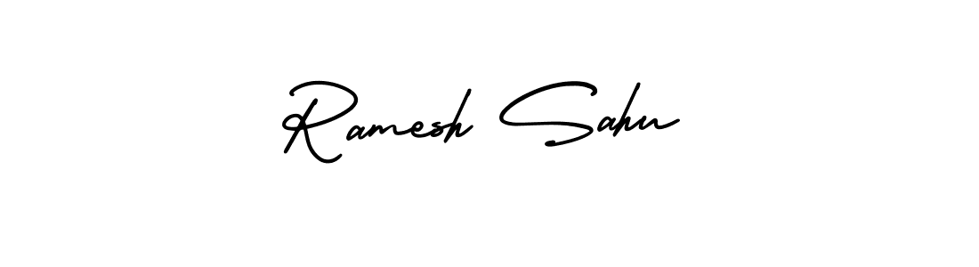 This is the best signature style for the Ramesh Sahu name. Also you like these signature font (AmerikaSignatureDemo-Regular). Mix name signature. Ramesh Sahu signature style 3 images and pictures png