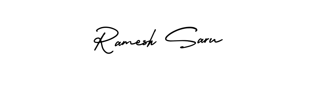 Use a signature maker to create a handwritten signature online. With this signature software, you can design (AmerikaSignatureDemo-Regular) your own signature for name Ramesh Saru. Ramesh Saru signature style 3 images and pictures png