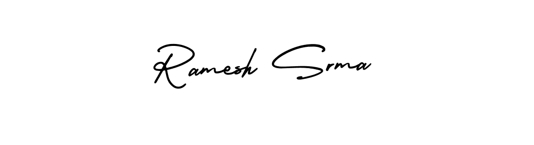 You should practise on your own different ways (AmerikaSignatureDemo-Regular) to write your name (Ramesh Srma) in signature. don't let someone else do it for you. Ramesh Srma signature style 3 images and pictures png