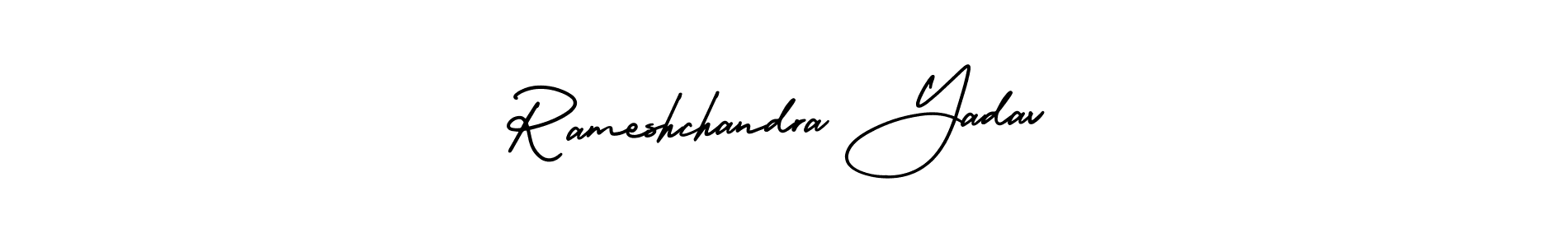 AmerikaSignatureDemo-Regular is a professional signature style that is perfect for those who want to add a touch of class to their signature. It is also a great choice for those who want to make their signature more unique. Get Rameshchandra Yadav name to fancy signature for free. Rameshchandra Yadav signature style 3 images and pictures png