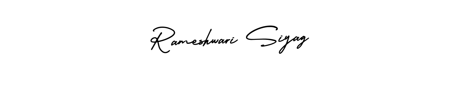 This is the best signature style for the Rameshwari Siyag name. Also you like these signature font (AmerikaSignatureDemo-Regular). Mix name signature. Rameshwari Siyag signature style 3 images and pictures png