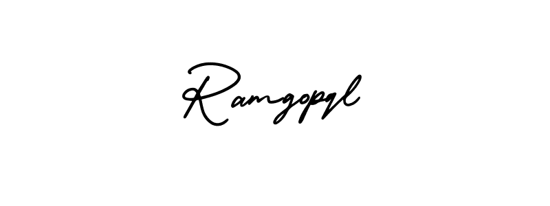 You should practise on your own different ways (AmerikaSignatureDemo-Regular) to write your name (Ramgopql) in signature. don't let someone else do it for you. Ramgopql signature style 3 images and pictures png