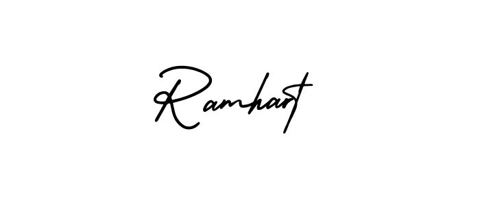 How to Draw Ramhart signature style? AmerikaSignatureDemo-Regular is a latest design signature styles for name Ramhart. Ramhart signature style 3 images and pictures png