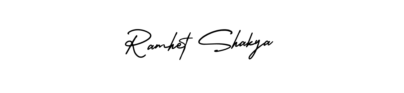 It looks lik you need a new signature style for name Ramhet Shakya. Design unique handwritten (AmerikaSignatureDemo-Regular) signature with our free signature maker in just a few clicks. Ramhet Shakya signature style 3 images and pictures png