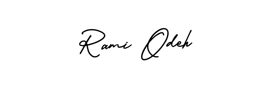 Rami Odeh stylish signature style. Best Handwritten Sign (AmerikaSignatureDemo-Regular) for my name. Handwritten Signature Collection Ideas for my name Rami Odeh. Rami Odeh signature style 3 images and pictures png
