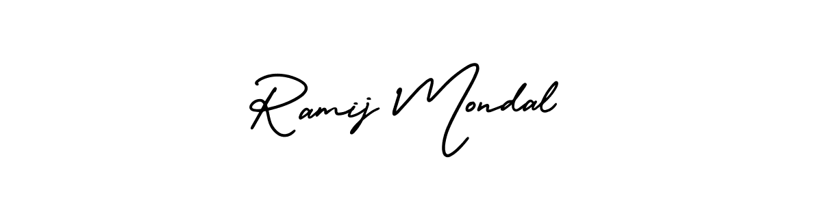 Similarly AmerikaSignatureDemo-Regular is the best handwritten signature design. Signature creator online .You can use it as an online autograph creator for name Ramij Mondal. Ramij Mondal signature style 3 images and pictures png