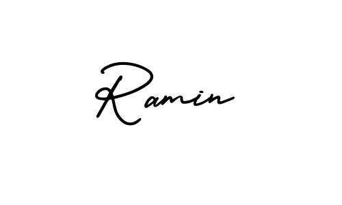 Use a signature maker to create a handwritten signature online. With this signature software, you can design (AmerikaSignatureDemo-Regular) your own signature for name Ramin. Ramin signature style 3 images and pictures png