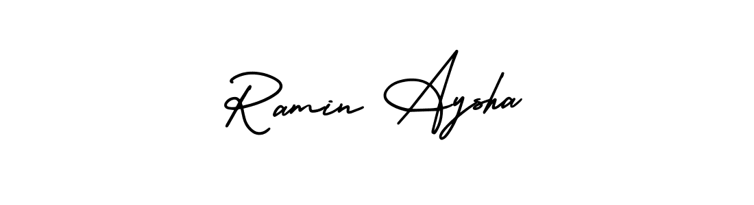 Best and Professional Signature Style for Ramin Aysha. AmerikaSignatureDemo-Regular Best Signature Style Collection. Ramin Aysha signature style 3 images and pictures png