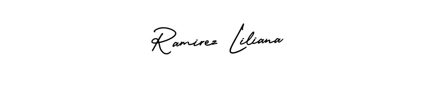 How to make Ramirez Liliana signature? AmerikaSignatureDemo-Regular is a professional autograph style. Create handwritten signature for Ramirez Liliana name. Ramirez Liliana signature style 3 images and pictures png