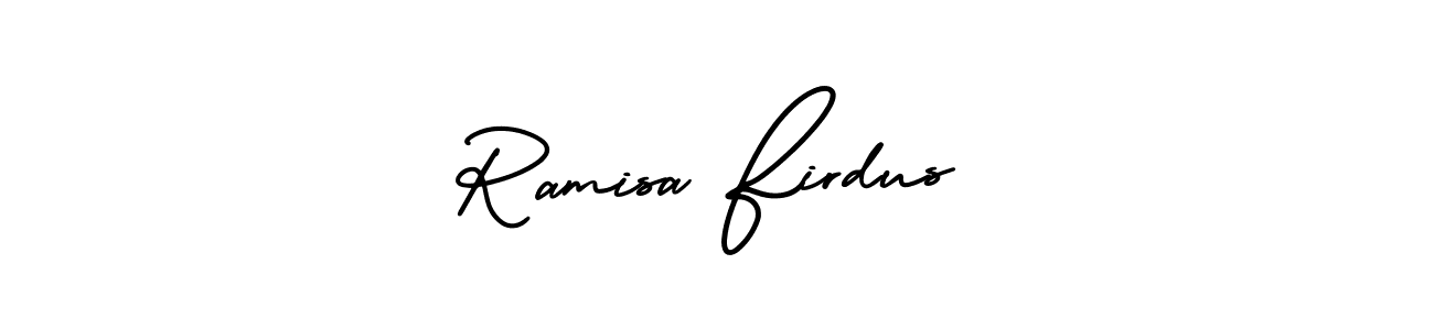 Create a beautiful signature design for name Ramisa Firdus. With this signature (AmerikaSignatureDemo-Regular) fonts, you can make a handwritten signature for free. Ramisa Firdus signature style 3 images and pictures png