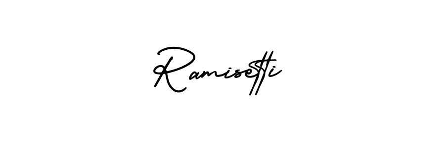 Create a beautiful signature design for name Ramisetti. With this signature (AmerikaSignatureDemo-Regular) fonts, you can make a handwritten signature for free. Ramisetti signature style 3 images and pictures png