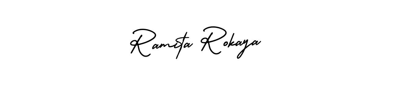 See photos of Ramita Rokaya official signature by Spectra . Check more albums & portfolios. Read reviews & check more about AmerikaSignatureDemo-Regular font. Ramita Rokaya signature style 3 images and pictures png