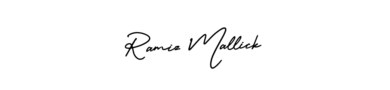 Make a beautiful signature design for name Ramiz Mallick. With this signature (AmerikaSignatureDemo-Regular) style, you can create a handwritten signature for free. Ramiz Mallick signature style 3 images and pictures png