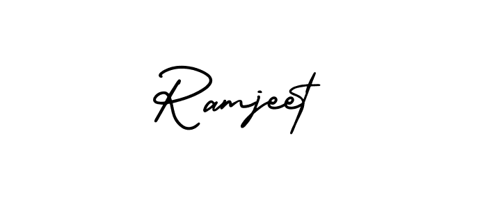 How to make Ramjeet name signature. Use AmerikaSignatureDemo-Regular style for creating short signs online. This is the latest handwritten sign. Ramjeet signature style 3 images and pictures png