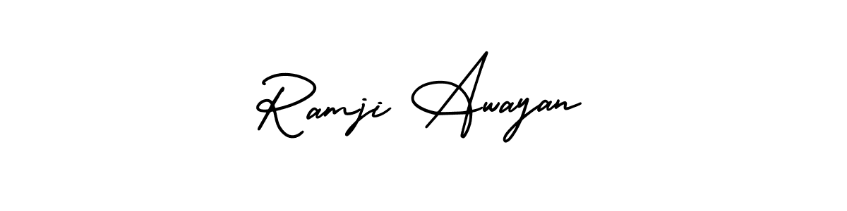 You can use this online signature creator to create a handwritten signature for the name Ramji Awayan. This is the best online autograph maker. Ramji Awayan signature style 3 images and pictures png