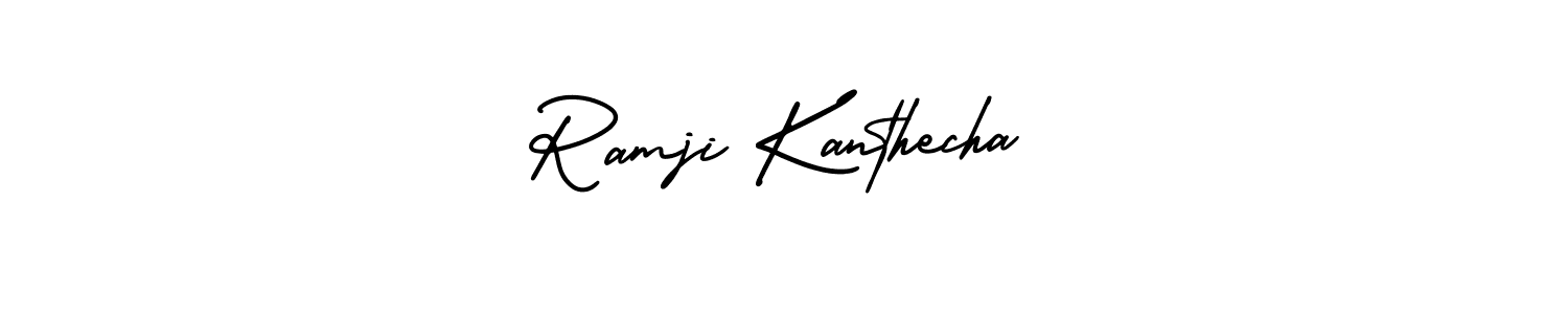 Make a short Ramji Kanthecha signature style. Manage your documents anywhere anytime using AmerikaSignatureDemo-Regular. Create and add eSignatures, submit forms, share and send files easily. Ramji Kanthecha signature style 3 images and pictures png