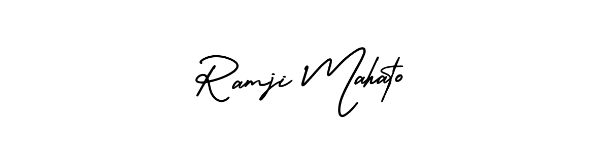 Similarly AmerikaSignatureDemo-Regular is the best handwritten signature design. Signature creator online .You can use it as an online autograph creator for name Ramji Mahato. Ramji Mahato signature style 3 images and pictures png