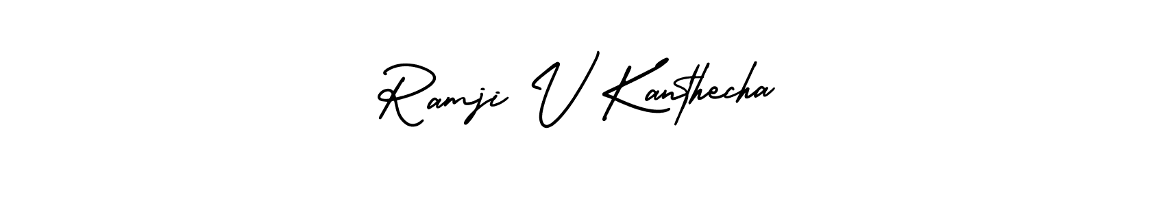 You can use this online signature creator to create a handwritten signature for the name Ramji V Kanthecha. This is the best online autograph maker. Ramji V Kanthecha signature style 3 images and pictures png