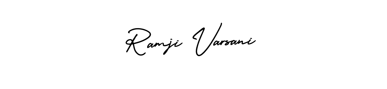 Similarly AmerikaSignatureDemo-Regular is the best handwritten signature design. Signature creator online .You can use it as an online autograph creator for name Ramji Varsani. Ramji Varsani signature style 3 images and pictures png
