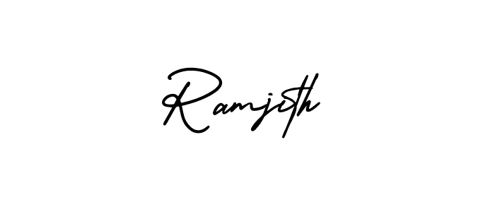 Design your own signature with our free online signature maker. With this signature software, you can create a handwritten (AmerikaSignatureDemo-Regular) signature for name Ramjith. Ramjith signature style 3 images and pictures png