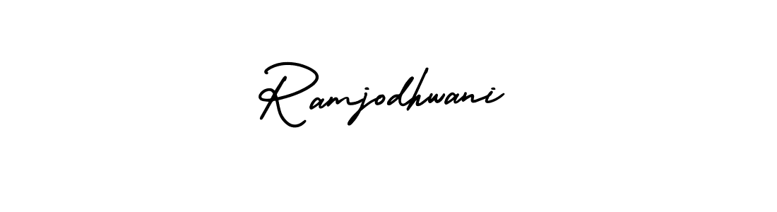 Use a signature maker to create a handwritten signature online. With this signature software, you can design (AmerikaSignatureDemo-Regular) your own signature for name Ramjodhwani. Ramjodhwani signature style 3 images and pictures png