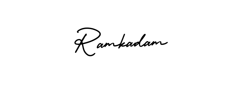 AmerikaSignatureDemo-Regular is a professional signature style that is perfect for those who want to add a touch of class to their signature. It is also a great choice for those who want to make their signature more unique. Get Ramkadam name to fancy signature for free. Ramkadam signature style 3 images and pictures png