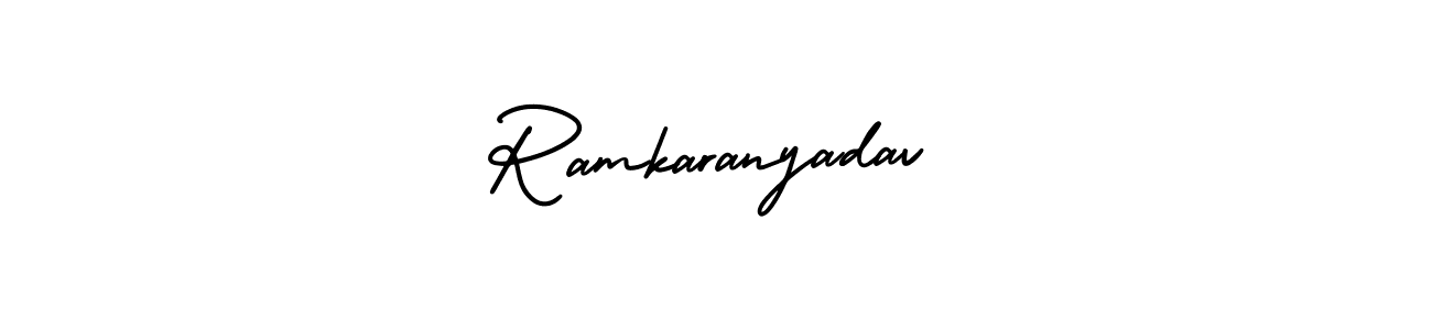 Similarly AmerikaSignatureDemo-Regular is the best handwritten signature design. Signature creator online .You can use it as an online autograph creator for name Ramkaranyadav. Ramkaranyadav signature style 3 images and pictures png