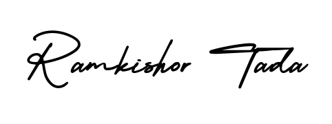 A classic penmanship look for Ramkishor Tada. The AmerikaSignatureDemo-Regular font brings timeless elegance and confidence to every signed document. Ramkishor Tada signature style 3 images and pictures png