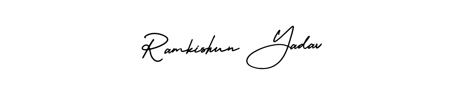 Make a short Ramkishun Yadav signature style. Manage your documents anywhere anytime using AmerikaSignatureDemo-Regular. Create and add eSignatures, submit forms, share and send files easily. Ramkishun Yadav signature style 3 images and pictures png