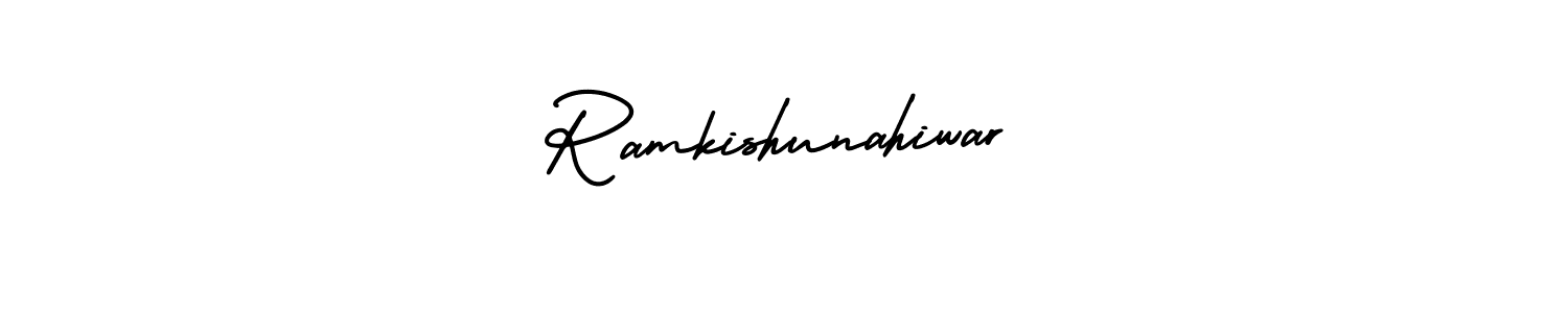 Also we have Ramkishunahiwar name is the best signature style. Create professional handwritten signature collection using AmerikaSignatureDemo-Regular autograph style. Ramkishunahiwar signature style 3 images and pictures png