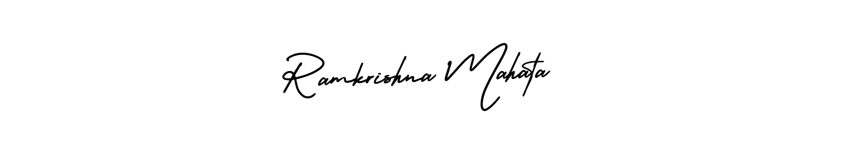 How to make Ramkrishna Mahata name signature. Use AmerikaSignatureDemo-Regular style for creating short signs online. This is the latest handwritten sign. Ramkrishna Mahata signature style 3 images and pictures png