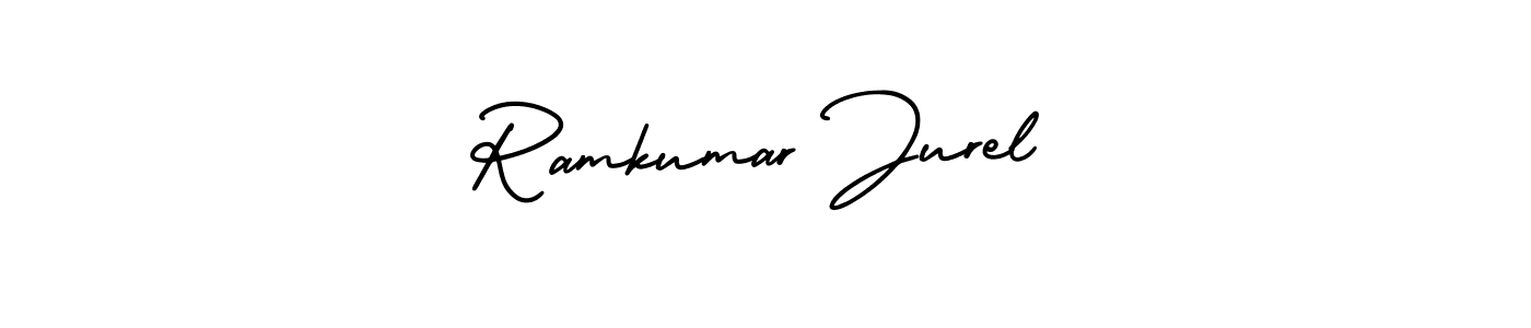 The best way (AmerikaSignatureDemo-Regular) to make a short signature is to pick only two or three words in your name. The name Ramkumar Jurel include a total of six letters. For converting this name. Ramkumar Jurel signature style 3 images and pictures png