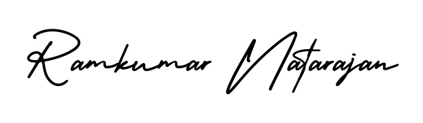 This is the best signature style for the Ramkumar Natarajan name. Also you like these signature font (AmerikaSignatureDemo-Regular). Mix name signature. Ramkumar Natarajan signature style 3 images and pictures png