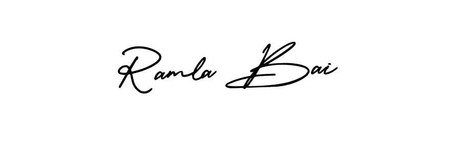 AmerikaSignatureDemo-Regular is a professional signature style that is perfect for those who want to add a touch of class to their signature. It is also a great choice for those who want to make their signature more unique. Get Ramla Bai name to fancy signature for free. Ramla Bai signature style 3 images and pictures png