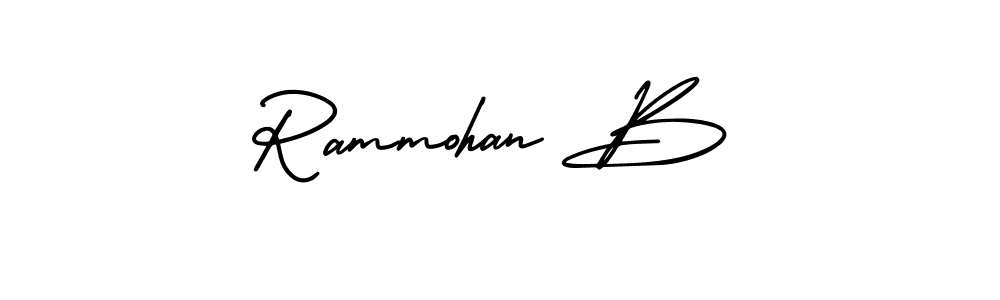 AmerikaSignatureDemo-Regular is a professional signature style that is perfect for those who want to add a touch of class to their signature. It is also a great choice for those who want to make their signature more unique. Get Rammohan B name to fancy signature for free. Rammohan B signature style 3 images and pictures png