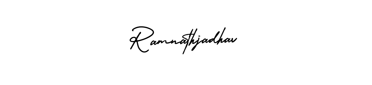 It looks lik you need a new signature style for name Ramnathjadhav. Design unique handwritten (AmerikaSignatureDemo-Regular) signature with our free signature maker in just a few clicks. Ramnathjadhav signature style 3 images and pictures png