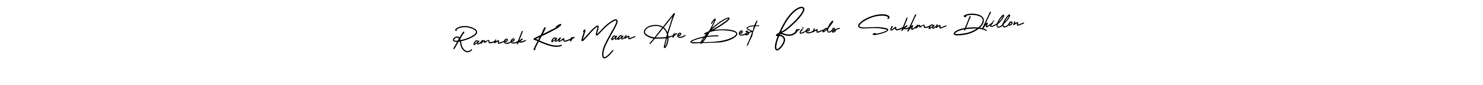 How to make Ramneek Kaur Maan Are Best  Friends  Sukhman Dhillon name signature. Use AmerikaSignatureDemo-Regular style for creating short signs online. This is the latest handwritten sign. Ramneek Kaur Maan Are Best  Friends  Sukhman Dhillon signature style 3 images and pictures png