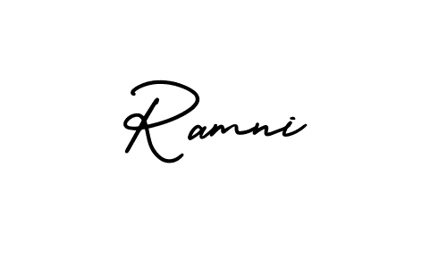 Create a beautiful signature design for name Ramni. With this signature (AmerikaSignatureDemo-Regular) fonts, you can make a handwritten signature for free. Ramni signature style 3 images and pictures png