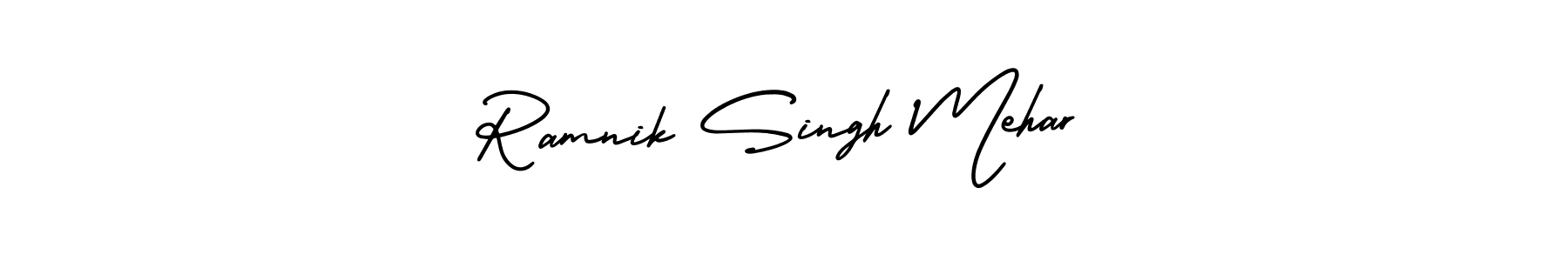 Similarly AmerikaSignatureDemo-Regular is the best handwritten signature design. Signature creator online .You can use it as an online autograph creator for name Ramnik Singh Mehar. Ramnik Singh Mehar signature style 3 images and pictures png