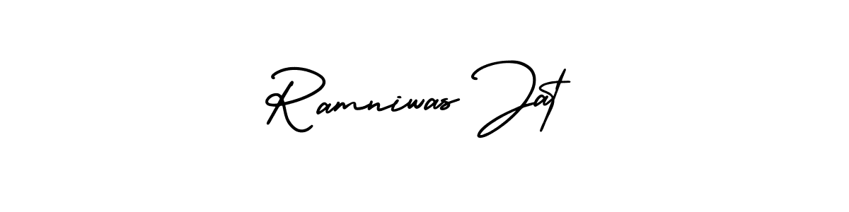 if you are searching for the best signature style for your name Ramniwas Jat. so please give up your signature search. here we have designed multiple signature styles  using AmerikaSignatureDemo-Regular. Ramniwas Jat signature style 3 images and pictures png
