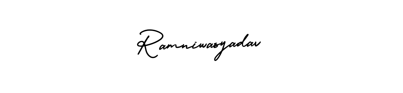 Use a signature maker to create a handwritten signature online. With this signature software, you can design (AmerikaSignatureDemo-Regular) your own signature for name Ramniwasyadav. Ramniwasyadav signature style 3 images and pictures png