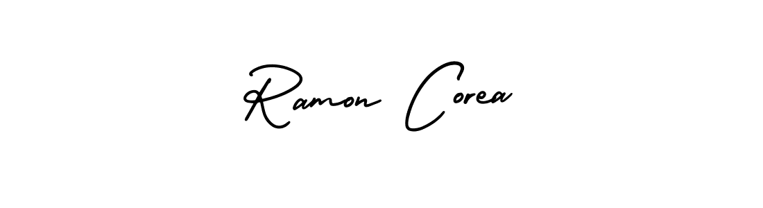 Make a beautiful signature design for name Ramon Corea. With this signature (AmerikaSignatureDemo-Regular) style, you can create a handwritten signature for free. Ramon Corea signature style 3 images and pictures png